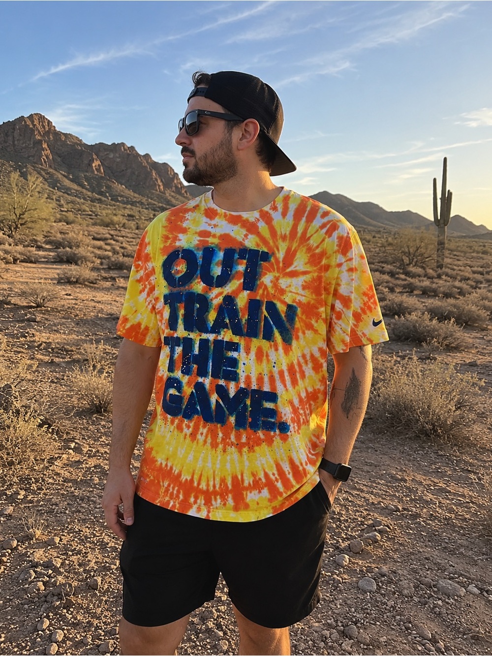 Nike Hand Tie Dye OUT TRAIN THE GAME Tee Men’s Large Custom Festival Shirt